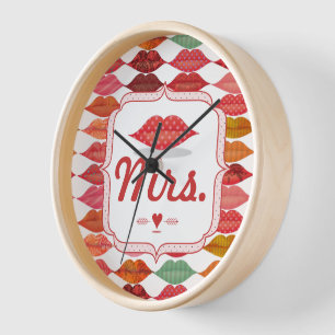 Reloj De Pared Lips Sra Hipster Vintage Retro Bride