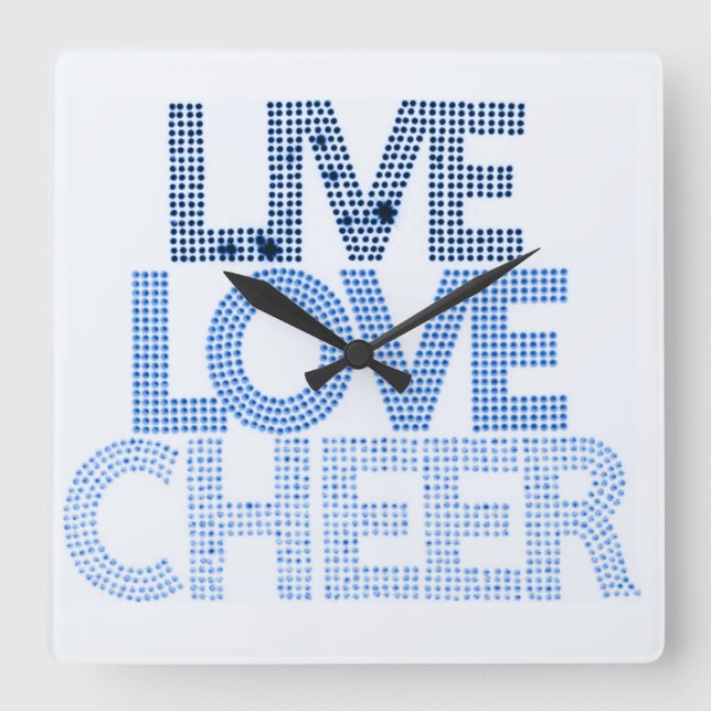 Reloj de pared Live Love Cheer (Anverso)