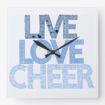 Reloj de pared Live Love Cheer