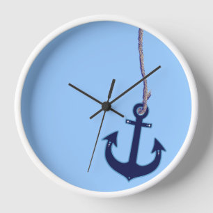 Reloj De Pared los azules marinos anclan la decoración casera