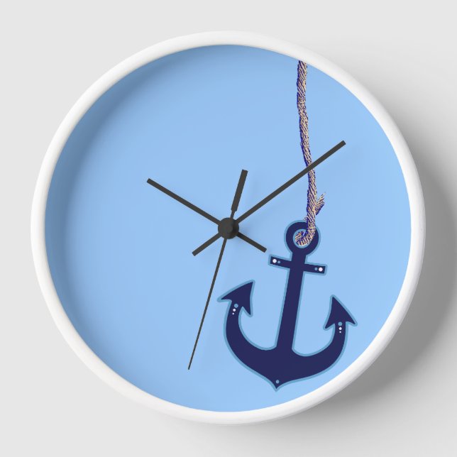 Reloj De Pared los azules marinos anclan la decoración casera (Anverso)