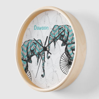 Reloj De Pared ¡Los elefantes y las bicicletas son iguales!