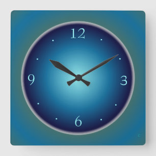 Reloj de pared luminoso azul/verde liso