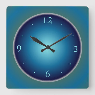 Reloj de pared luminoso azul/verde liso