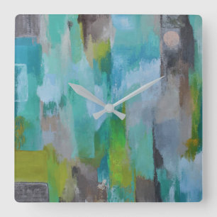 Reloj de pared lunar plateado