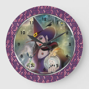 Reloj de pared mágico del arte de la bruja