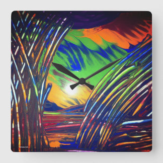 Reloj de pared "maleza azul"