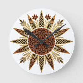 Reloj de pared mandala Afrohemian Sunburst