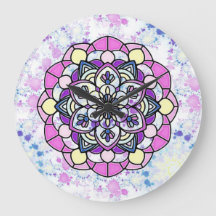 Reloj de pared mandala de primavera