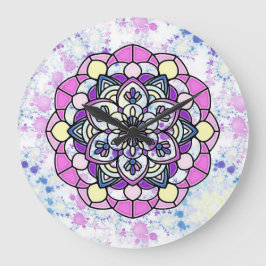 Reloj de pared mandala de primavera