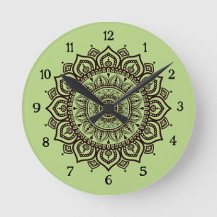 Reloj de pared Mandala Decoración elegante y espir