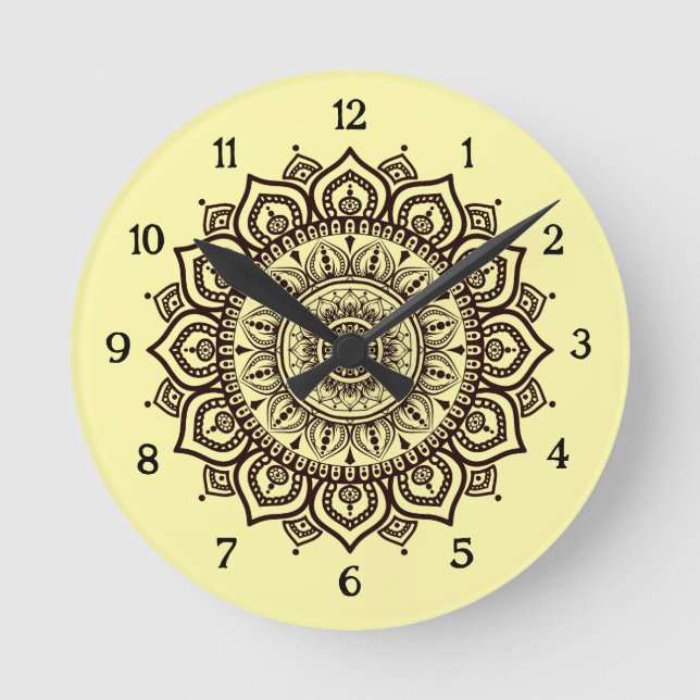 Reloj de pared Mandala Decoración espiritual elega (Anverso)
