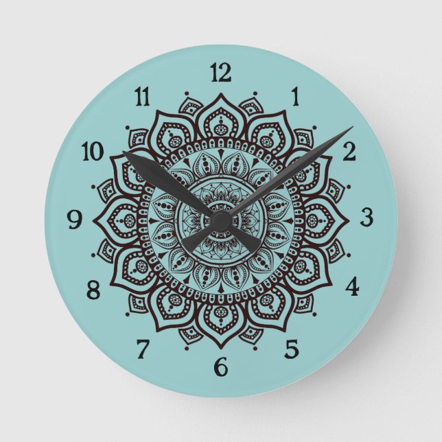 Reloj de pared Mandala Decoración espiritual elega (Anverso)