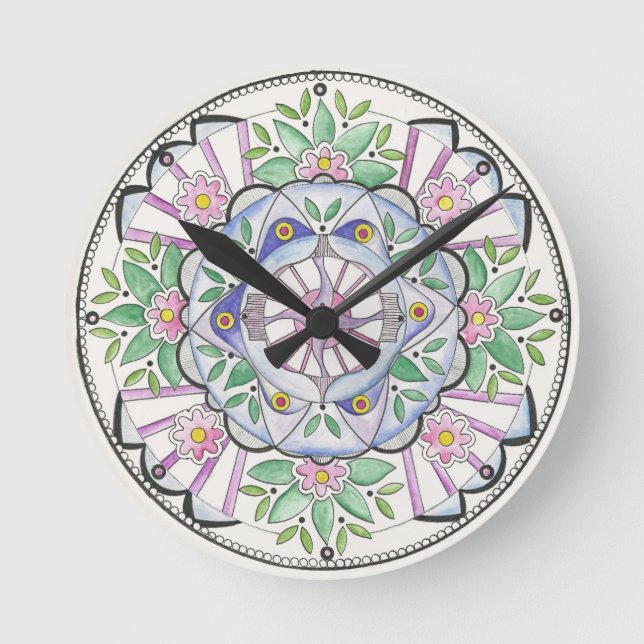 Reloj de pared Mandala Floribunda (Anverso)