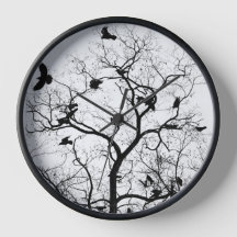 Reloj de pared, marco de madera natural redondo de