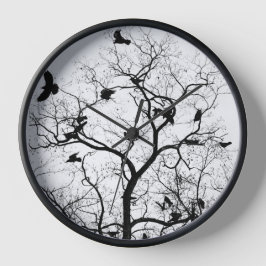 Reloj de pared, marco de madera natural redondo de