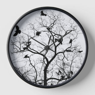 Reloj de pared, marco de madera natural redondo de