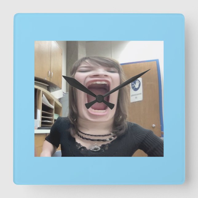 Reloj de pared, marco de madera natural redondo de (Anverso)