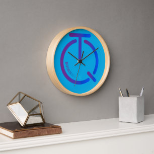 Reloj de pared, marco de madera natural redondo de