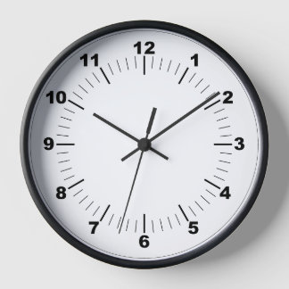 Reloj de pared, marco de madera negro redondo de 2