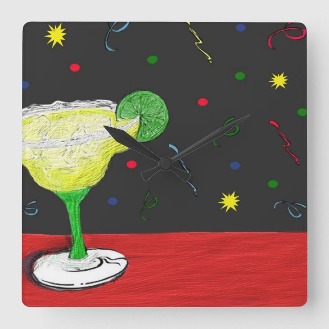 Reloj de pared margarita festivo (Anverso)