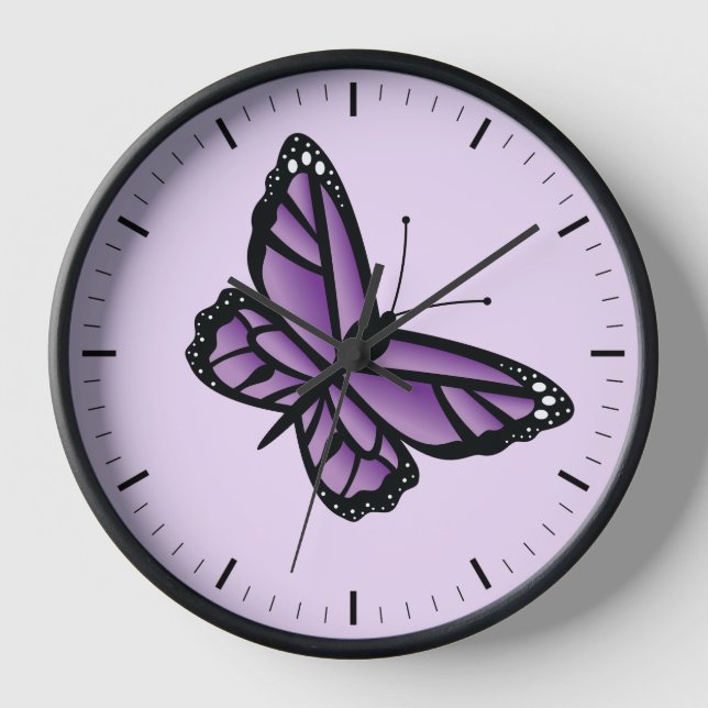 Reloj De Pared Mariposa morada (Anverso)