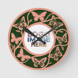 Reloj de pared mariposa verde bosque personalizado
