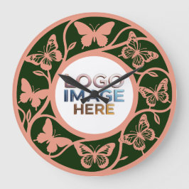 Reloj de pared mariposa verde bosque personalizado