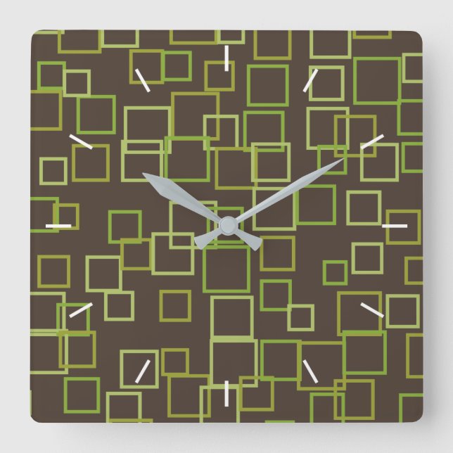 Reloj de pared marrón verde retro (Anverso)