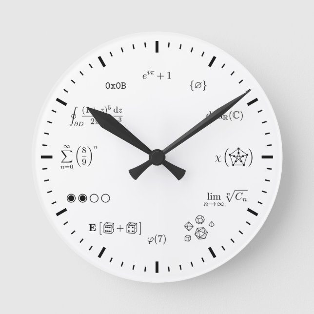 Reloj de pared matemática (medio) (Anverso)