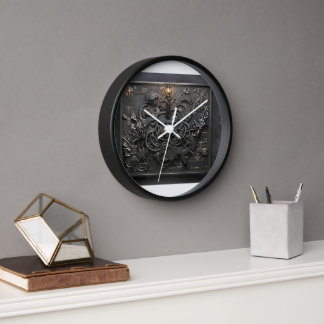 Reloj de pared mecánico Steampunk con mapa