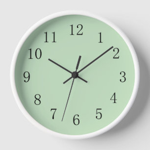 Reloj de pared media redondeado verde pálido con h