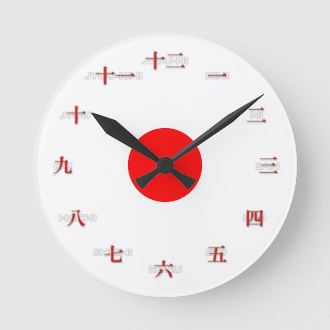 Reloj de pared medio de los números japoneses (Anverso)