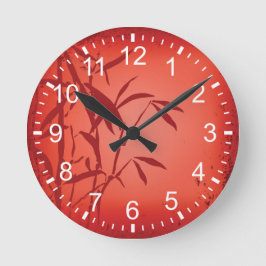 Reloj de pared (medio) redondo del grunge de bambú