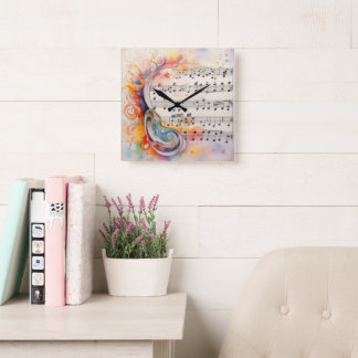 Reloj de Pared Melódico Pájaro Cantante Acuarela P