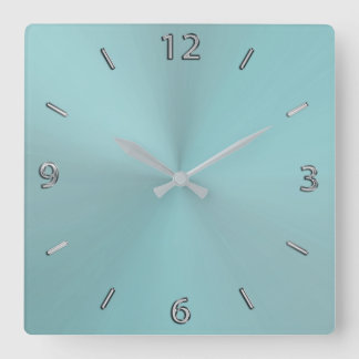 Reloj de pared metálico moderno de Pale Aqua