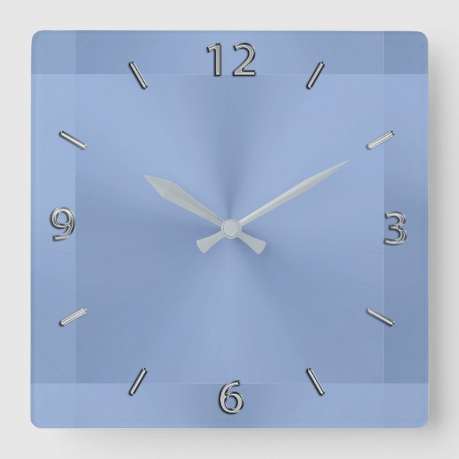 Reloj de pared metálico moderno del azul de acero (Anverso)