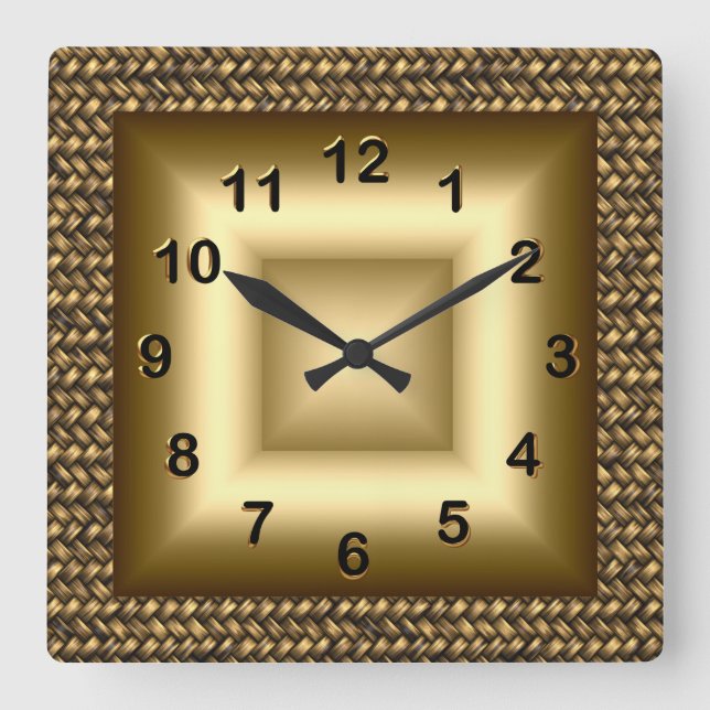 Reloj de pared Metalizado Aspecto Negro Bronce Oro (Anverso)
