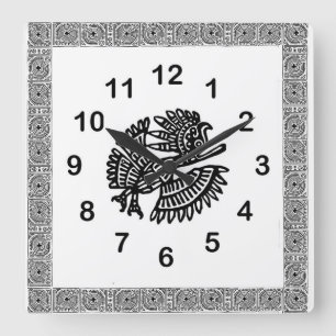 Reloj de pared mexicano del adorno del pájaro