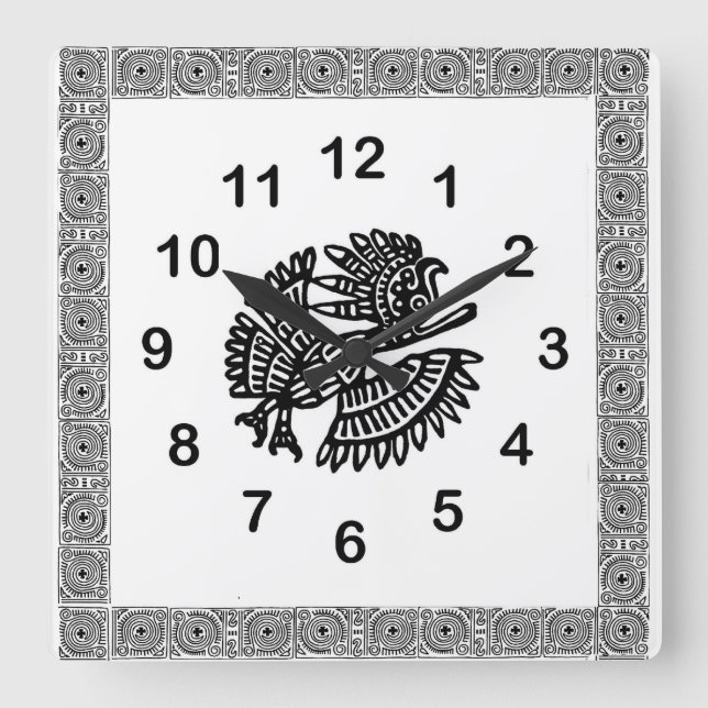 Reloj de pared mexicano del adorno del pájaro (Anverso)