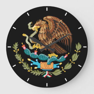 Reloj de pared mexicano del escudo de armas del