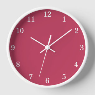 Reloj de pared minimalista cereza magenta