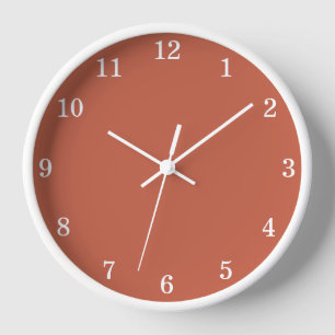 Reloj de pared minimalista de terracota