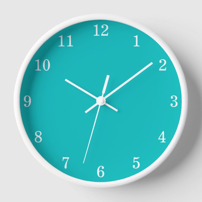 Reloj de pared Minimalista de Turquoise Aqua (Anverso)