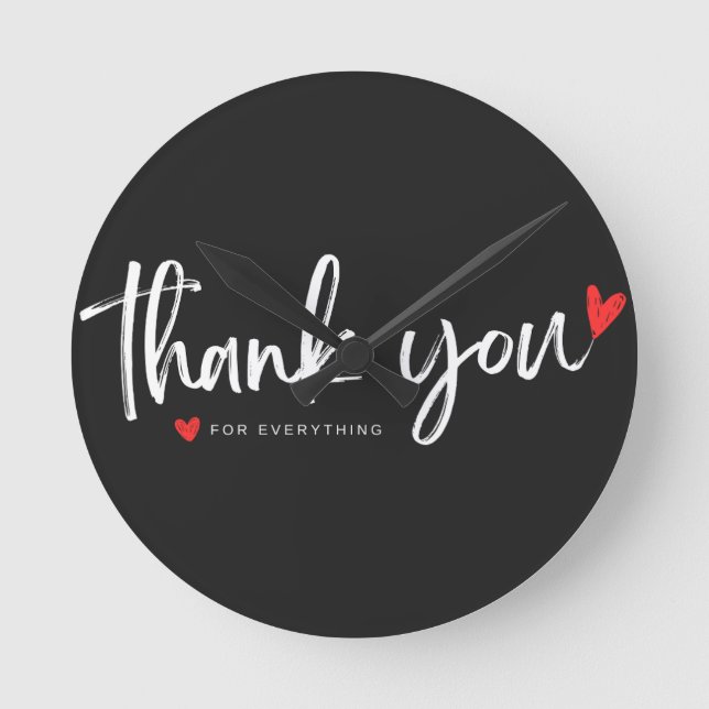 Reloj de pared minimalista "Gracias" (Anverso)