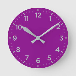 Reloj de pared Minimalista Gris y negrita morado