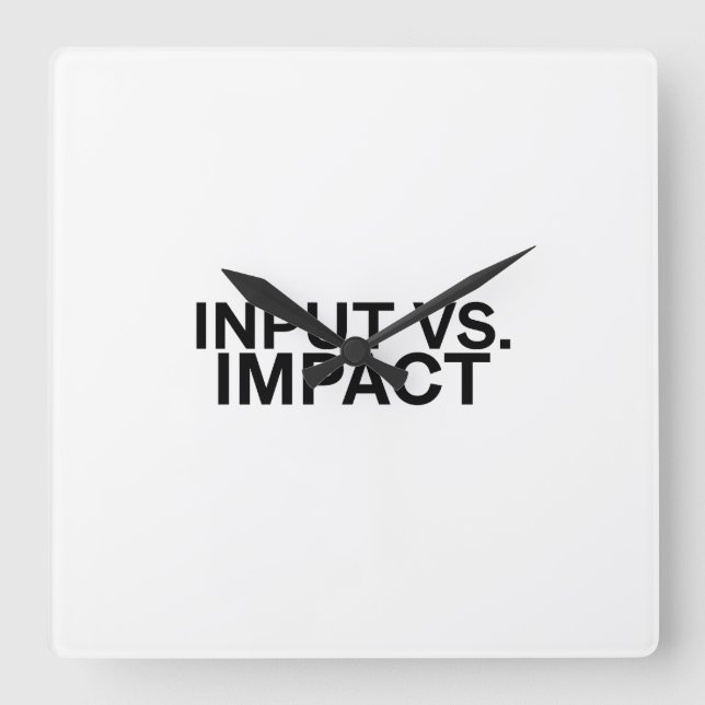Reloj de pared minimalista Input vs. Impact (Anverso)