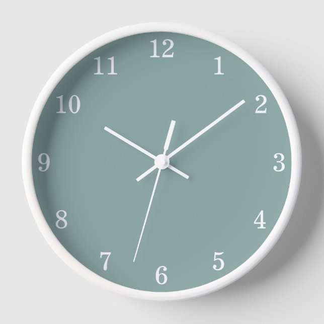 Reloj de pared minimalista turquesa pálido (Anverso)
