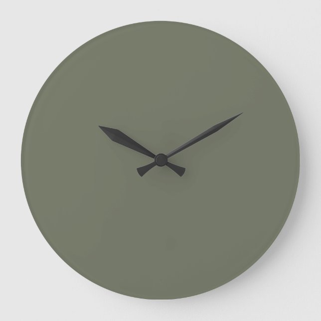 Reloj de pared minimalista verde musgo (Anverso)