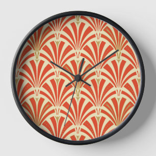 Reloj De Pared Modelo de la fan del art déco - mandarina